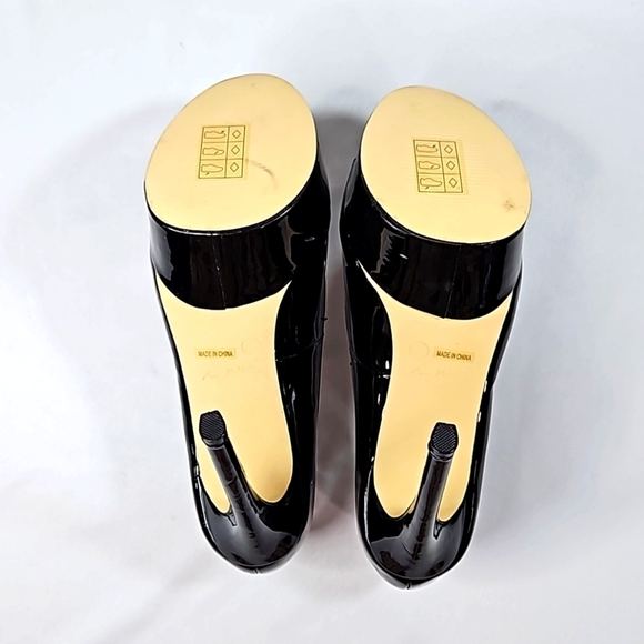 Anne Michelle Black Patent Leather Platform Heels Size 8.5 - Picture 6 of 7
